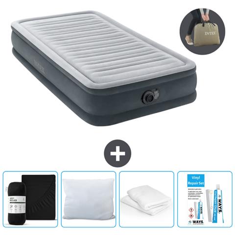 Set Materassino Gonfiabile - 191x99x33 Cm - Lichtgrijs - Include Accessori Coordinati Cb17 - Foto 1