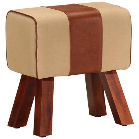 Lusso Casadino - Panca Da Palestra 38 Cm Vera Pelle Marrone E Massello Di Mango - Foto 2