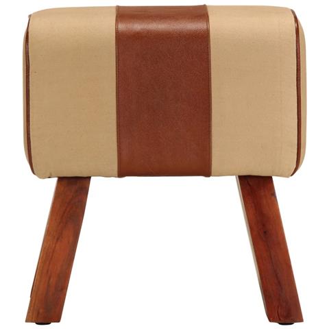 Lusso Casadino - Panca Da Palestra 38 Cm Vera Pelle Marrone E Massello Di Mango - Foto 1