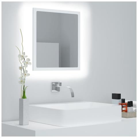Specchio Da Bagno Con Led Bianco 40x8,5x37 Cm In Acrilico - Foto 8