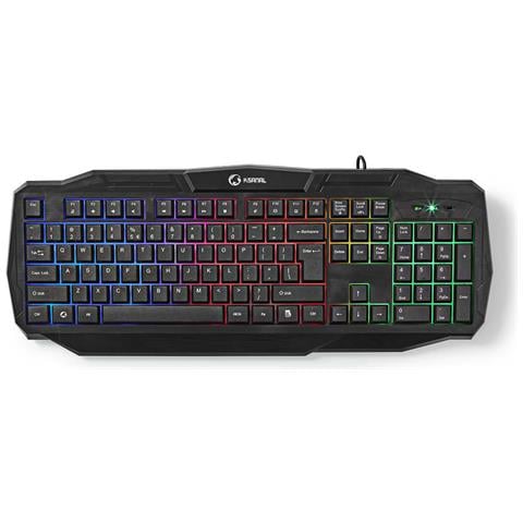 Tastiera USB GKBD100BKUS per Gaming (Layout US International) Colore Nero - Foto 1