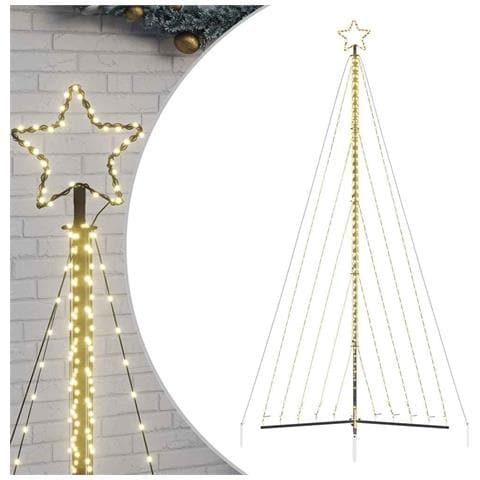 Albero di Natale a LED 570 LED Bianco Caldo 399 cm - Foto 1