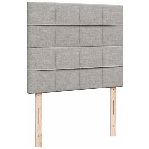 Letto a Molle Materasso e LED Grigio Chiaro 120x190 cm Tessuto - Foto 9