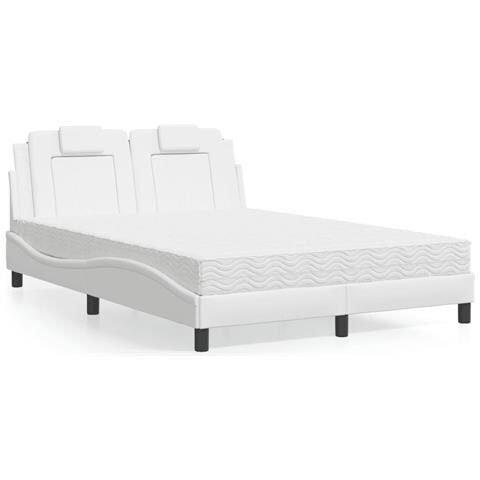 Letto con Materasso Bianco 120x200 cm in Similpelle - Foto 2