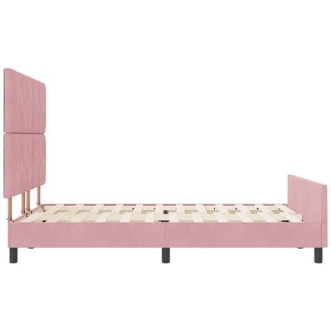 Letto Rosa 140x190 cm in Velluto - Foto 9