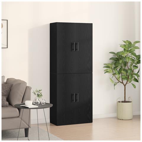 Armadi  2 pezzi in rovere nero 69,5x34x180 cm in legno ingegnerizzato - Foto 2