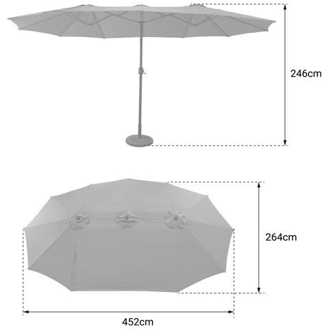 Ombrello Doppio 2,7x4,6m Linai Beige - Foto 2