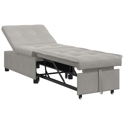 Divano letto con cuscino Grigio chiaro 67 x 194 x 82 cm - Foto 1