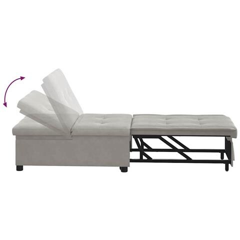 Divano letto con cuscino Grigio chiaro 67 x 194 x 82 cm - Foto 9