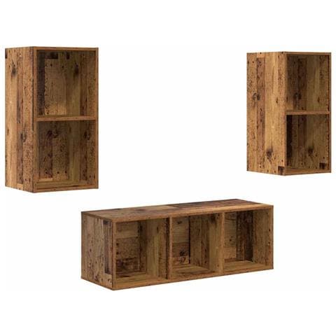 Set di mobili TV 3 pcs Legno vecchio 37 x 37 x 107 cm - Foto 1