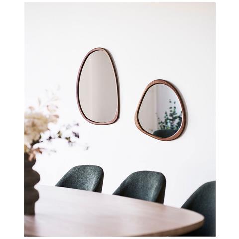 Specchio Con Cornice Luxon - Marrone - Mdf - 44x5x48 Cm - Foto 4