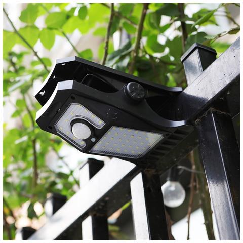 Luce Solare Da Esterno Con Clip E Sensore Di Movimento - 45 Led, Resistente Alle Intemperie - Foto 2