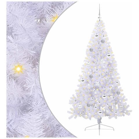 Albero di Natale artificiale Bianco 180 cm PVC e Acciaio - Foto 1