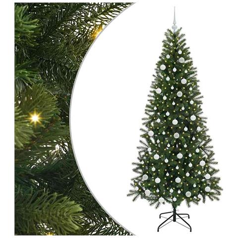 Albero di Natale artificiale con 300 LED Verde 210 cm PE e PVC - Foto 1