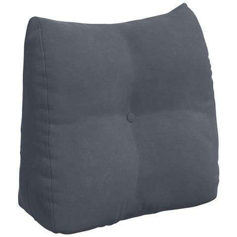 Cuscino per Schiena Grigio scuro 45 x 24 x 50 cm Velluto - Foto 1