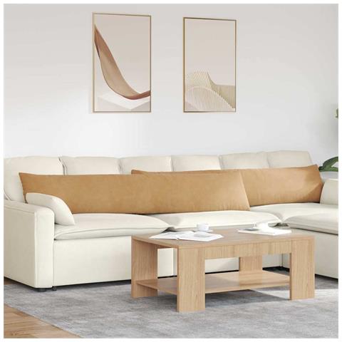 Cuscini da Divano 2 pcs Marrone 200 x 40 cm Tessuto in Cords - Foto 2