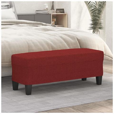 Panca Rosso Vino 100x35x41 cm in Tessuto - Foto 2