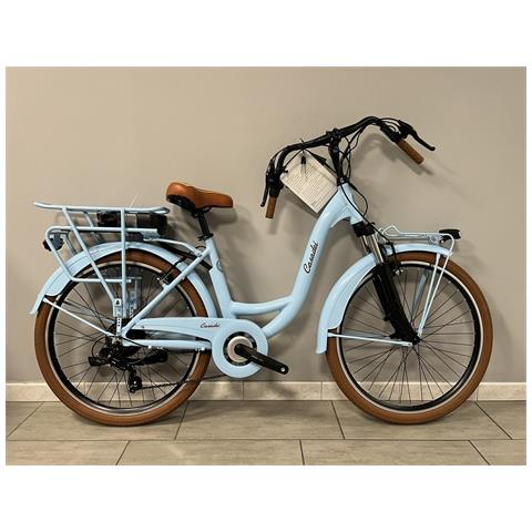 Bici Elettrica Venere Misura 26 Retro' 6v Batteria A Portapacchi 36v 14ah  E-bike Motore Posteriore 250w E-ven26retro - H 43 Azzurro Pastello - Foto 1