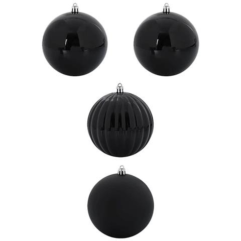 Set di Palle di Natale 4 pcs Nero Plastica - Foto 1