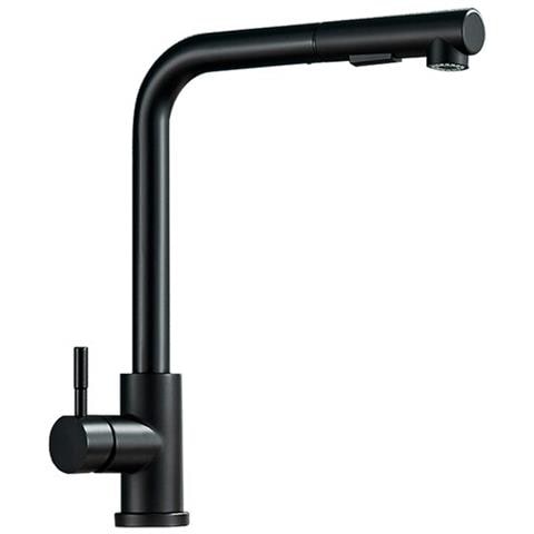 Rubinetto per lavello da cucina, Blackswan, tipo M245, modello nero opaco con doccia retrattile, misura 35 cm - Foto 1