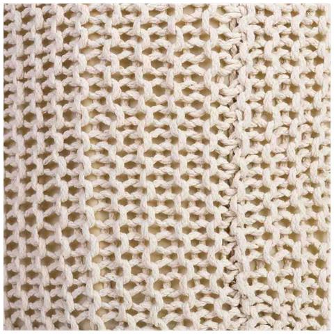 Sgabello In Cotone Intrecciato E Legno Giallo 35x35x44h Cm - Foto 5