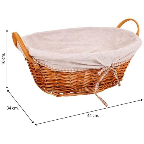 Set Di 3 Cestini In Vimini Foderati Marroni - Foto 8