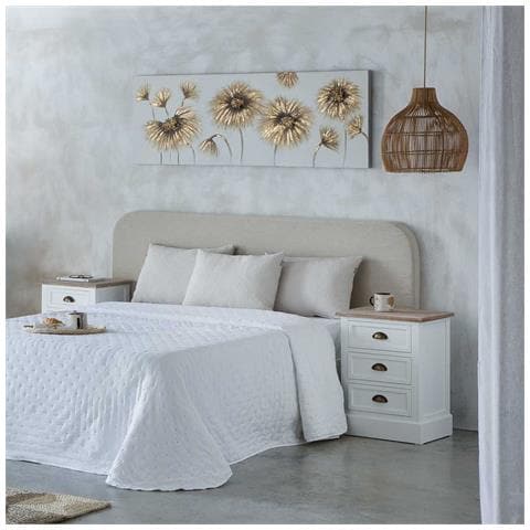 Comodino In Legno Bianco 3 Cassetti 45x35x60h Cm - Foto 2