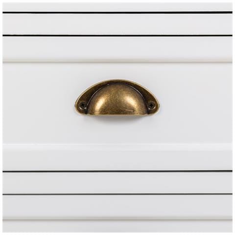 Comodino In Legno Bianco 3 Cassetti 45x35x60h Cm - Foto 8