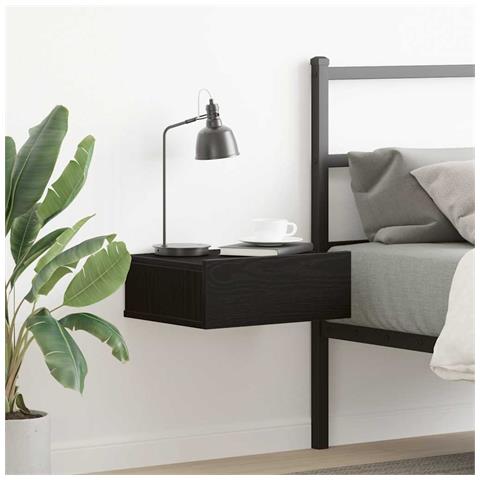 Comodino sospeso Rovere Nero 40x32x15 cm in Legno ingegnerizzato - Foto 2