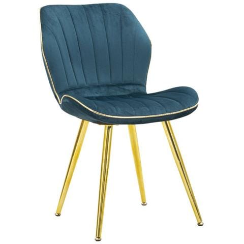 Sedia Paris Space Ottanio E Oro In Velluto — Set 2 Pezzi - Foto 1