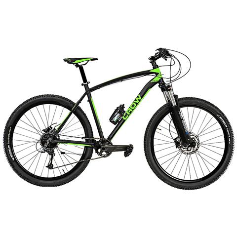 Bici Misura 29 Mountain Bike Telaio Alluminio Uomo Bicicletta Mtb Crow Deore 10v Freni Disco Idraulici Forcella Idraulica - 48 Nero Verde Verde Fluo Opaco - Foto 1