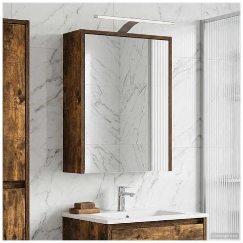Mobiletto per specchio da bagno Rovere fumé 43 x 16 x 62.5 cm - Foto 2