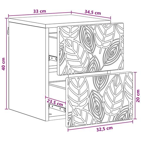 Mobiletto da notte a muro 2 pcs Bianco Lucido 34,5 x 33 x 40 cm - Foto 9