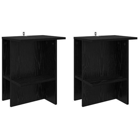 Tavolino da salotto 2 pcs Rovere Nero 40 x 30 x 49 cm - Foto 1