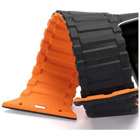 Cinturino (versione Armor) Per Apple Watch Se, 9, 8, 7, 6, 5, 4, 3, 2, 1 (41, 40, 38 Mm) Bracciale In Silicone Magnetico Nero /arancione - Foto 7