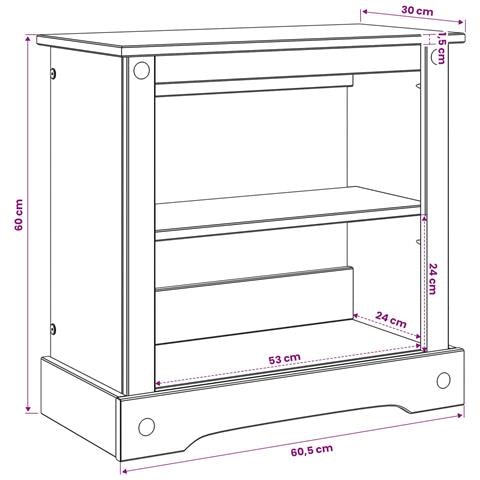Supporto per Acquario CORONA Bianco e marrone 60,5 x 30 x 60 cm - Foto 7