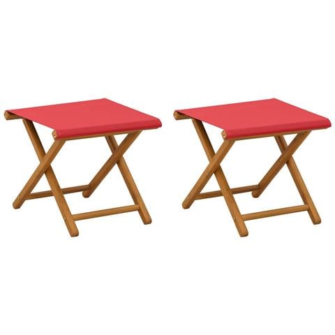 Lettino 2 pcs Legno di Eucalipto Massello Rosso - Foto 1