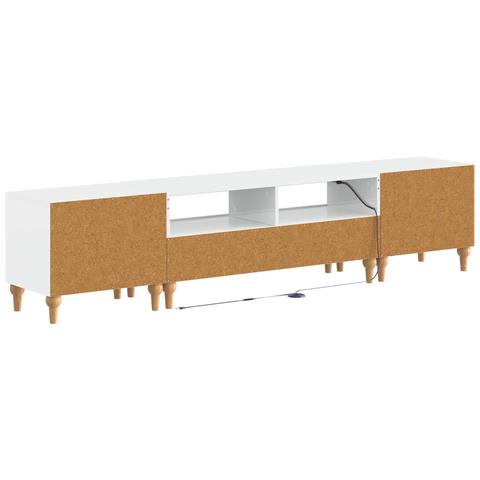 Mobile TV LED a 3 pezzi Bianco Lucido Legno ingegnerizzato - Foto 9