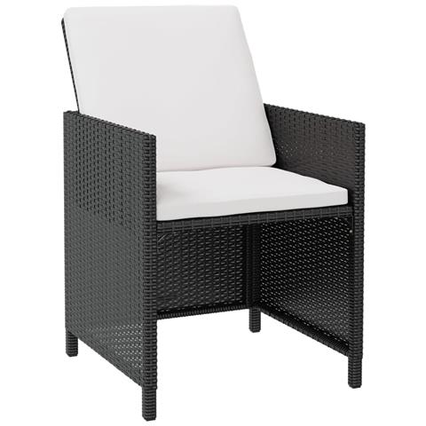 Set Da Pranzo All'aperto 21 Pezzi Polyrattan Legno Acacia Nero - Foto 10