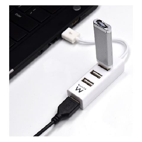 EW1122 Hub USB 2.0, 4 Porte USB 2 480 MBps, Cavo 12 cm, Bianco - Foto 8