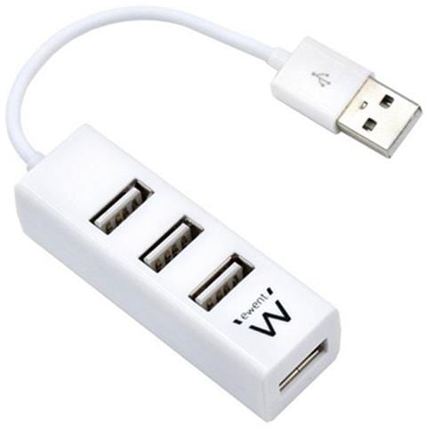 EW1122 Hub USB 2.0, 4 Porte USB 2 480 MBps, Cavo 12 cm, Bianco - Foto 1