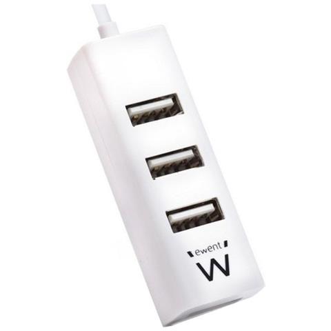 EW1122 Hub USB 2.0, 4 Porte USB 2 480 MBps, Cavo 12 cm, Bianco - Foto 2