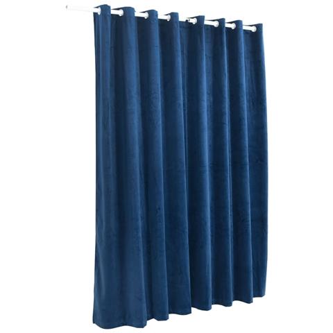 Tenda Oscurante Anelli In Metallo Velluto Blu Scuro 290x245 Cm - Foto 6