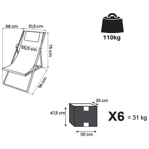 Aulus - Sdraio Pieghevole In Textilene - Foto 4