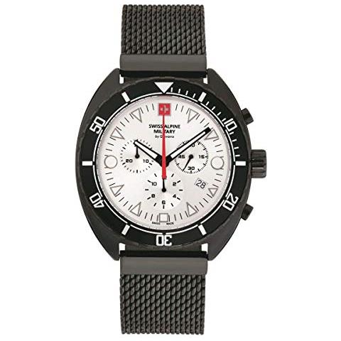 Swiss Alpine Militare Orologio Cronografo Da Uomo Analogico Al Quarzo 7066.9 Acciaio Inox - Nero / nero / bianco - 9172sam - Foto 1