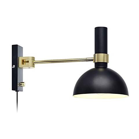 Larry Interno E27 Nero, Oro illuminazione da parete - Foto 1