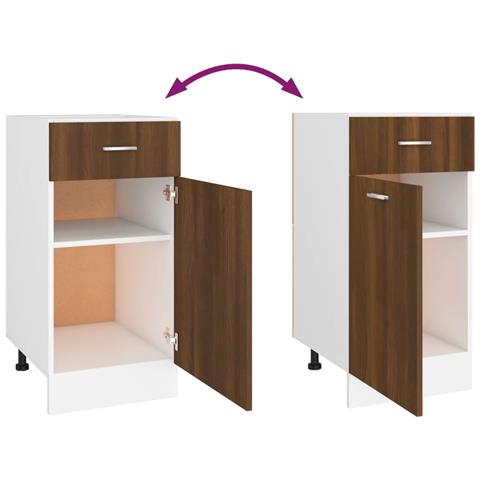 Mobile con Cassetto “Lyon” Rovere Marrone 40x46x81,5 - Foto 10