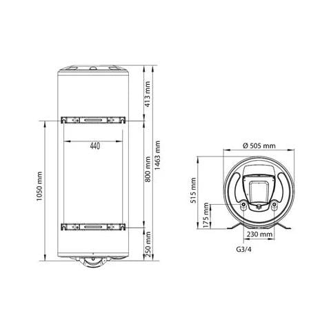 Scaldabagno Elettrico a Parete Initio con Capacirà 200 Litri - Foto 3