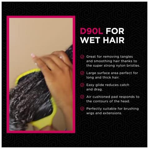 Tangle Tamer Ultra (rosa) Spazzola Piatta Districante Per Capelli Ricci E Capelli Neri Naturali - Da Utilizzare Sia Con Capelli Bagnati Che Asciutti, D90l - Foto 2