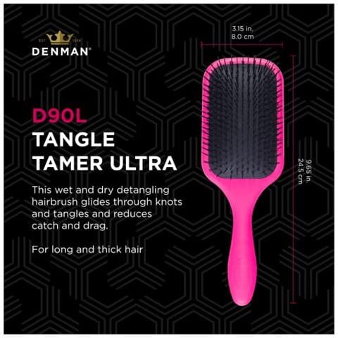 Tangle Tamer Ultra (rosa) Spazzola Piatta Districante Per Capelli Ricci E Capelli Neri Naturali - Da Utilizzare Sia Con Capelli Bagnati Che Asciutti, D90l - Foto 3